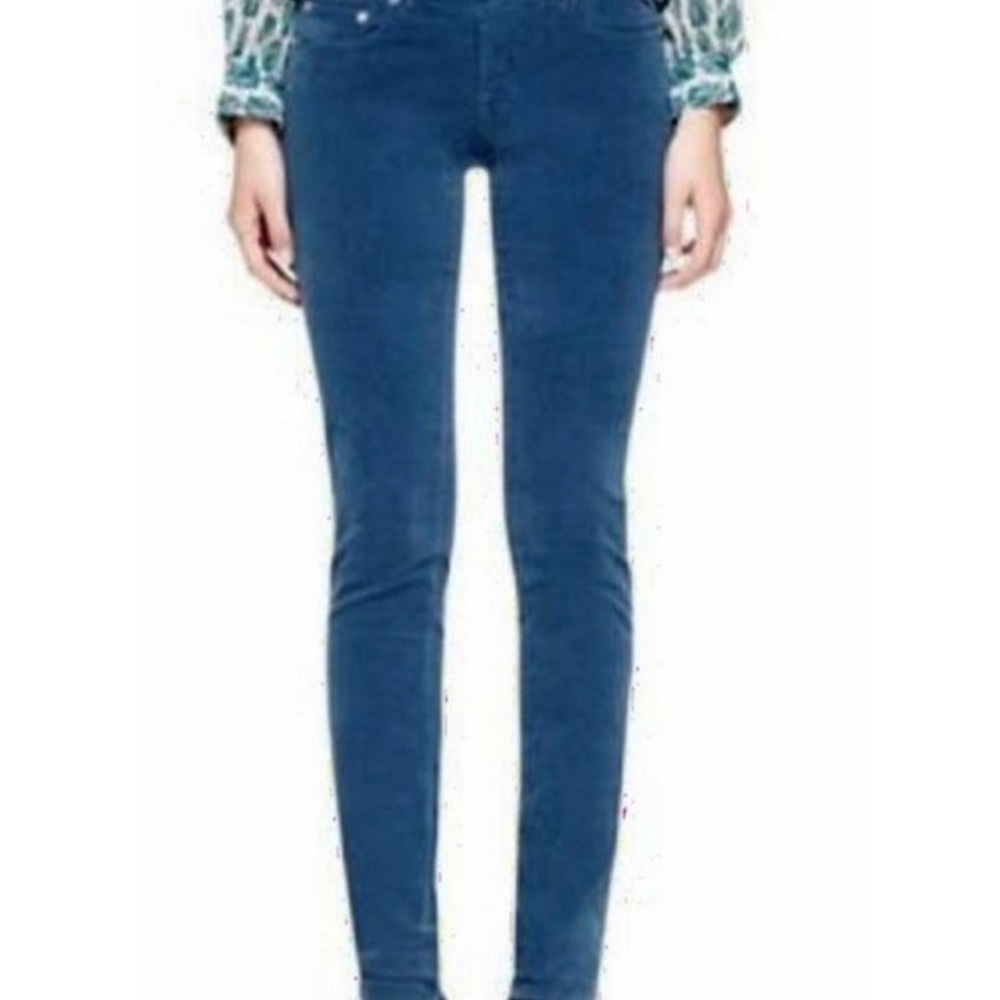 Tory Burch Super Skinny Corduroy Jeans Pants Faded Blue Size 27